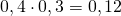 0,4\cdot 0,3=0,12