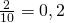 \frac {2}{10}=0,2